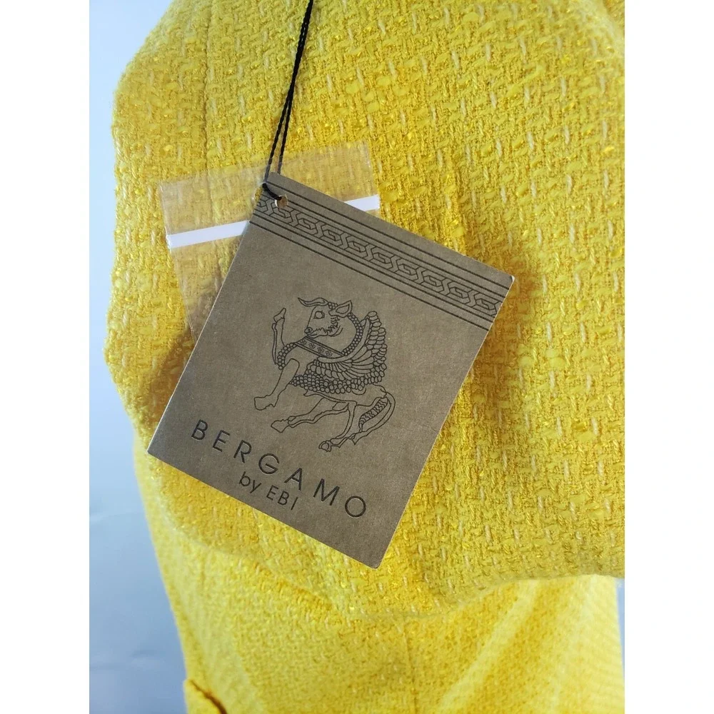 NWT Bergamo By EBI women's‎ Lined Yellow Tweed Jacket size 18 V37